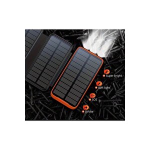 Güneş Enerjili 20000 Mah Powerbank Solar 4 Panel Su Geçirmez Hızlı Pd 20w Hızlı Şarj