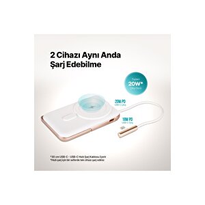 Recharger Pro M Lcd 10.000mah Magsafe Uyumlu Pd 20w Usb-c Dahili Kablolu Stantlı Hızlı Şarj Aleti
