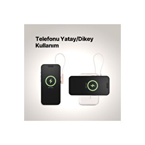Recharger Pro M Lcd 10.000mah Magsafe Uyumlu Pd 20w Usb-c Dahili Kablolu Stantlı Hızlı Şarj Aleti