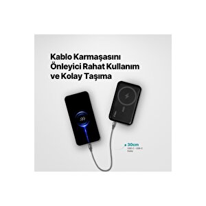 Alumicable Usb-c - Usb-c 30cm 65w Pd/qc Hızlı Şarj/data Kablosu Uzay Grisi