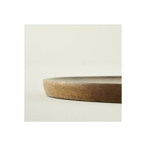 Wooden Mango Sunum Tabağı Naturel (30 Cm) Yeşil