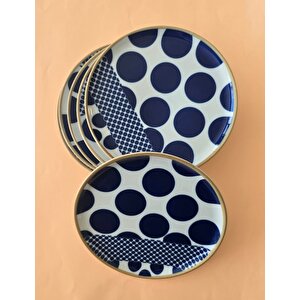 Spotty Puantiyeli Pasta Tabağı 20cm 6 Parça