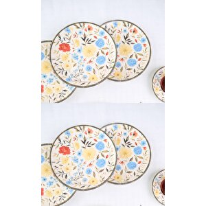 Tabak Evi Porselen Fiori 6 Kişilik Pasta Takımı 20cm Ve Çay Tabak Takımı 12cm