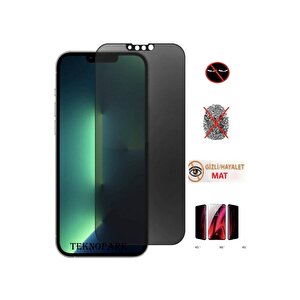 Iphone 13 Mini Uyumlu Mat Hayalet Ekran Gizli Privacy Tam Kırılmaz Cam Seramik Nano Ekran Koruyucu