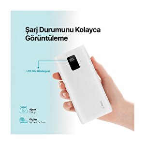 Powerslim Trio Lcd 10.000mah Pd 22,5w Dahili Kablolu Taşınabilir Şarj Aleti / Powerbank