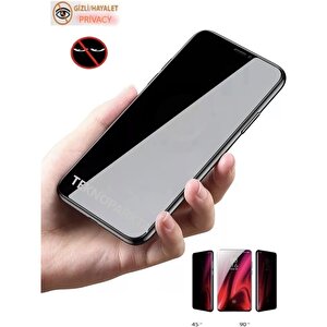 Xiaomi Redmi Note 12s Hayalet Ekran Koruyucu Privacy Tam Kaplayan Kırılmaz Cam
