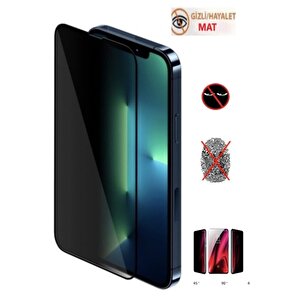 Iphone 12 Pro Max Mat Hayalet Ekran Gizli Privacy Tam Kaplayan Kırılmaz Cam Seramik Ekran Koruyucu