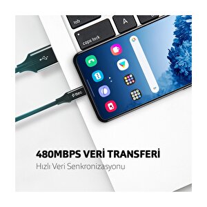 Iphone Uyumlu Örgü Şarj Kablosu.