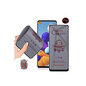 Samsung A21s Mat Hayalet Ekran Gizli Privacy Tam Kaplayan Kırılmaz Cam Seramik Ekran Koruyucu