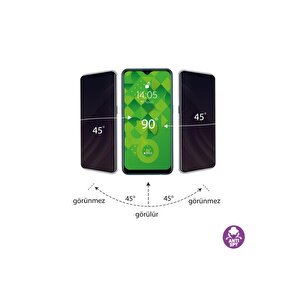 Oppo A5 2020 Hayalet Ekran Privacy Görünmez Gizli Tam Kaplayan Kırılmaz Cam