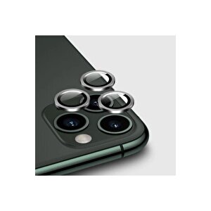 Iphone 13 Pro Max Kamera Koruyucu Lens Mercek Metal Çerçeveli 3lü Set Gümüş Gri Silver