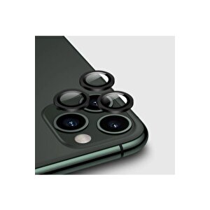 Iphone 12 Pro Max Kamera Koruyucu Lens Mercek Metal Çerçeveli 3lü Set Siyah Black
