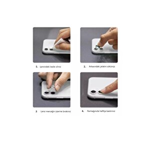 Iphone 12 Pro Max Kamera Koruyucu Lens Mercek Metal Çerçeveli 3lü Set Siyah Black