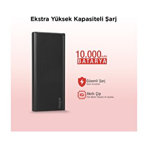 Mojue 10.000 Mah Powerbank Pb05 Pd 20w Lcd Ekranlı Taşınabilir Şarj Aleti / Siyah ( By Ttec )
