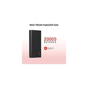Mojue By Ttec Pb06 20.000mah Pd 20w Lcd Ekranlı Taşınabilir Şarj Aleti / Powerbank-siyah