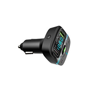 F9 Araç Fm Transmitter 5.3 Bluetooth Araç Kiti Usb Type-c Hızlı Şarj Kart Çakmaklık Girişli
