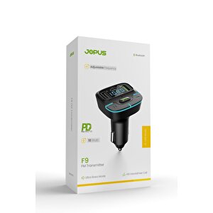 F9 Araç Fm Transmitter 5.3 Bluetooth Araç Kiti Usb Type-c Hızlı Şarj Kart Çakmaklık Girişli