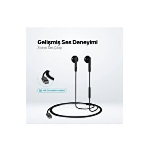 Typc-e Girişli Ttec Rio  Usb-c Stereo Mikrofonlu Kulakiçi Kulaklık Siyah Uyumlu