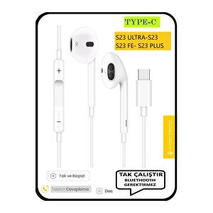 Samsung Galaxy S23 Ultra S23 S23 Fe S23 Plus Kulaklık Type C Kulaklık Kablolu Tak Çalıştır