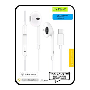 Samsung Galaxy Note 10 Plus Note 10 S10 Lite Kulaklık Type C Uyumlu Kablolu Kulaklık  Tak Çalıştır