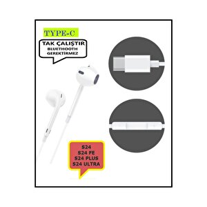 Samsung Galaxy S24 Ultra S24 S24 Fe S24 Plus Kulaklık Type C Kablolu Kulaklık Tak Çalıştır