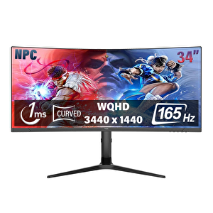 Npc 1ms 165hz 34" 3440x1440 Wqhd Curved Gaming Monitör Mp3429-y