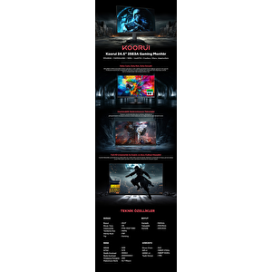 Koorui 1ms 180hz 24.5" 1920x1080 Fhd Gaming Monitör 25e3a