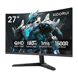 Koorui 1ms 180hz 27" 2560x1440 Qhd Curved Gaming Monitör 27e6qca