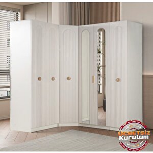 Seren Tamamı Mdf Membran Köşe Gardırop Kurulum Dahil