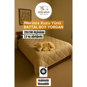 Battal Boy Merinos Kuzu Yünü Yorgan (%100 Doğal Meri̇nos Kuzu Yünü) 220 X 240 Cm Ebat
