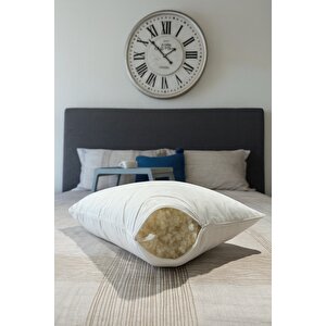 %100 Doğal Merinos Boncuk Kuzu Yünü Dolgulu Yastık 50 X 70 Cm Ebat 1000 Gram