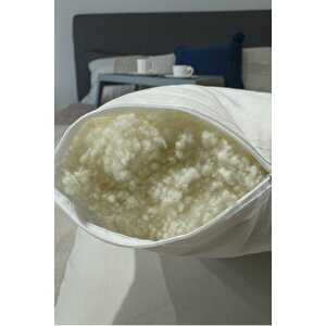 %100 Doğal Merinos Boncuk Kuzu Yünü Dolgulu Yastık 50 X 70 Cm Ebat 1000 Gram