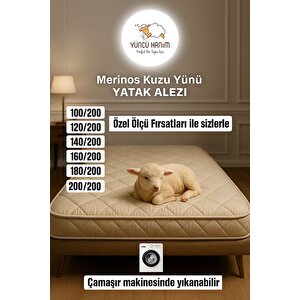 Merinos Kuzu Yünü Yatak Pedi, Yatak Koruyucu, Yatak Şitesi (%100 Doğal Meri̇nos Kuzu Yünü)