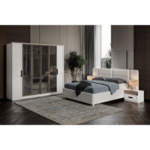 Rias White Reflekte Camlı Yatak Odası Takımı