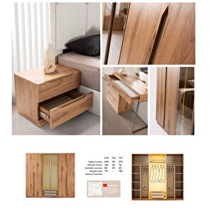 Lovina Tamamı Mdf 6 Kapaklı Gardırop Ve Yatak Odası Takımı - Kurulum Dahil