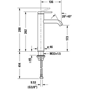 C.1 Tezgah Üstü Lavabo Bataryası (l Boy) Mat Siyah, C11030002046
