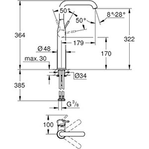 Essence New Tezgah Üstü Lavabo Bataryası, Bakır, 24170da1