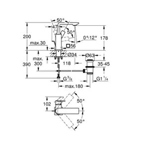 Allure Lavabo Bataryası, Fırçalı Altın, Sifon Kumandalı, 32757gn1