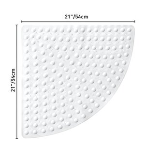 Duş Paspası Kaymaz Banyo Paspası Köşe Duş Vantuzlu Gider Delikli Latte 54x54 Cm M-163