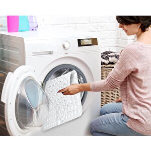 Duş Paspası Kaymaz Banyo Paspası Köşe Duş Vantuzlu Gider Delikli Latte 54x54 Cm M-163