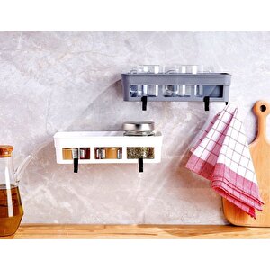 2 Li Yapışkanlı Mutfak Ve Banyo Rafı, Şampuan, Sabun, Duş Jeli Düzenleyici Beyaz Renk