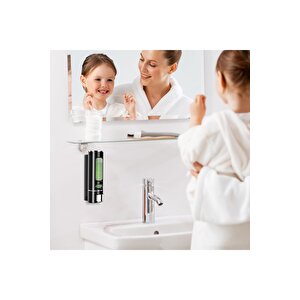 1 Adet Siyah Sıvı Sabunluk Plastik 400 Ml Duş Jeli Şampuan Şişesi , Hastane, Banyo, Mutfak M-52