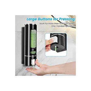 1 Adet Siyah Sıvı Sabunluk Plastik 400 Ml Duş Jeli Şampuan Şişesi , Hastane, Banyo, Mutfak M-52