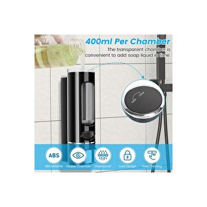 1 Adet Siyah Sıvı Sabunluk Plastik 400 Ml Duş Jeli Şampuan Şişesi , Hastane, Banyo, Mutfak M-52