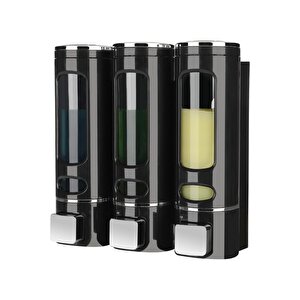 3 Adet Siyah 400 Ml Duvara Monte Manuel Sabunluk Banyo , Mutfak El Sıvı Şampuan Duş Jeli M-52