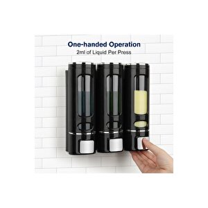 3 Adet Siyah 400 Ml Duvara Monte Manuel Sabunluk Banyo , Mutfak El Sıvı Şampuan Duş Jeli M-52