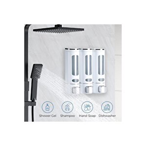 3 Adet  400 Ml Duvara Monte Manuel Sabunluk El Sıvı Şampuan Duş Jeli Dispenseri