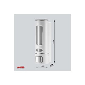2 Adet Beyaz 400 Ml Duvara Monte Manuel Sabunluk Banyo , Mutfak El Sıvı Şampuan Duş Jeli Dispenseri