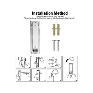 2 Adet Siyah 400 Ml Duvara Monte Manuel Sabunluk Banyo , Mutfak El Sıvı Şampuan Duş Jeli M-52