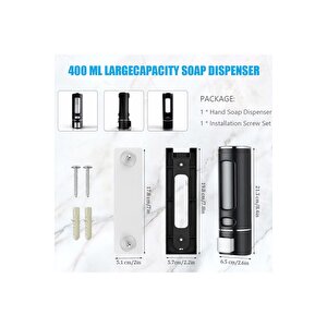 1 Adet Siyah 400 Ml Manuel Şampuan Sıvı Tutucu Banyo, Mutfak, Lavabo, Dezenfektanı Sabunluk M-52